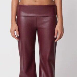 Khy Faux Leather Low Rise Foldover Pant
